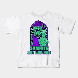 Zombies Just Want Hugs Halloween Kids T-Shirt